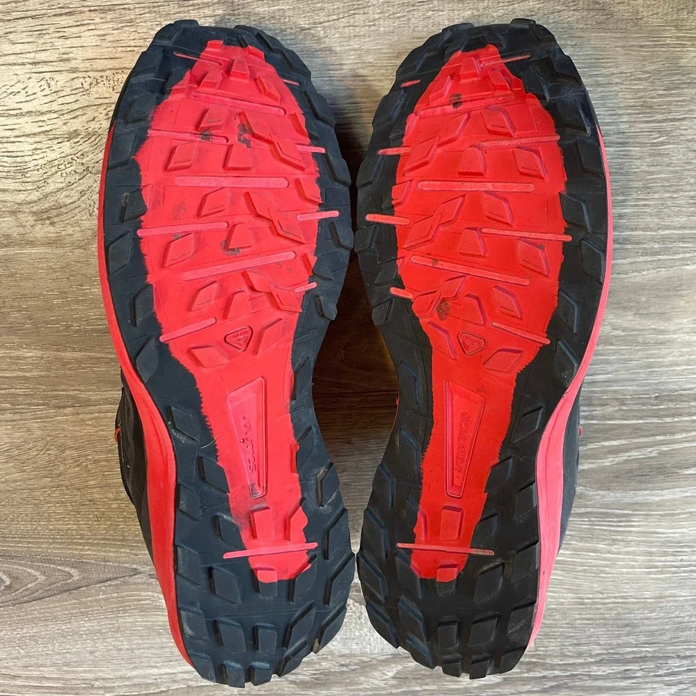 Salomon Sense Ride 4 Mens Trail Running Shoes Black Red 413781 Size 12